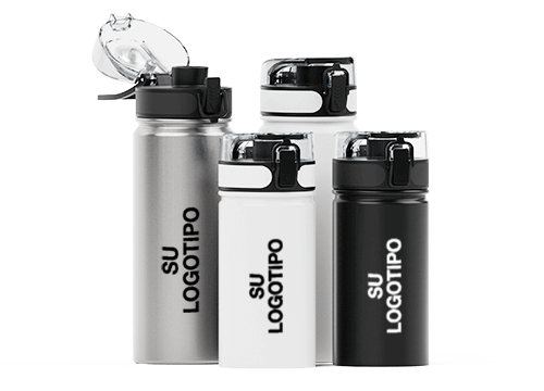 Aqualok Metal - Botellas metálicas con logo