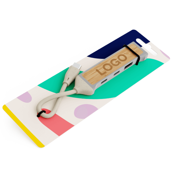 Expand Bamboo - Hub USB con Logo