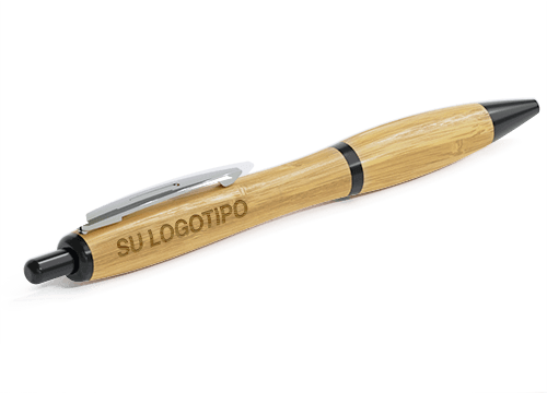 Contour - Bolígrafos de bambú personalizados con logo