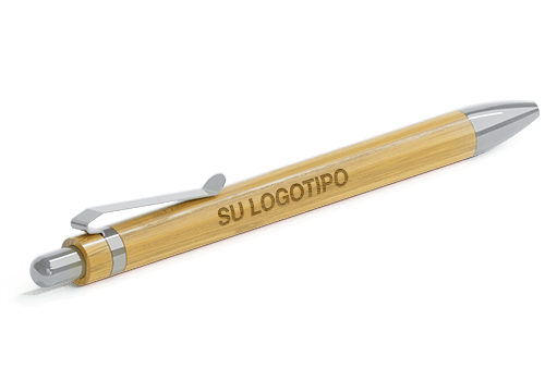 Essence - Bolígrafos de bambú promocionales con logotipo