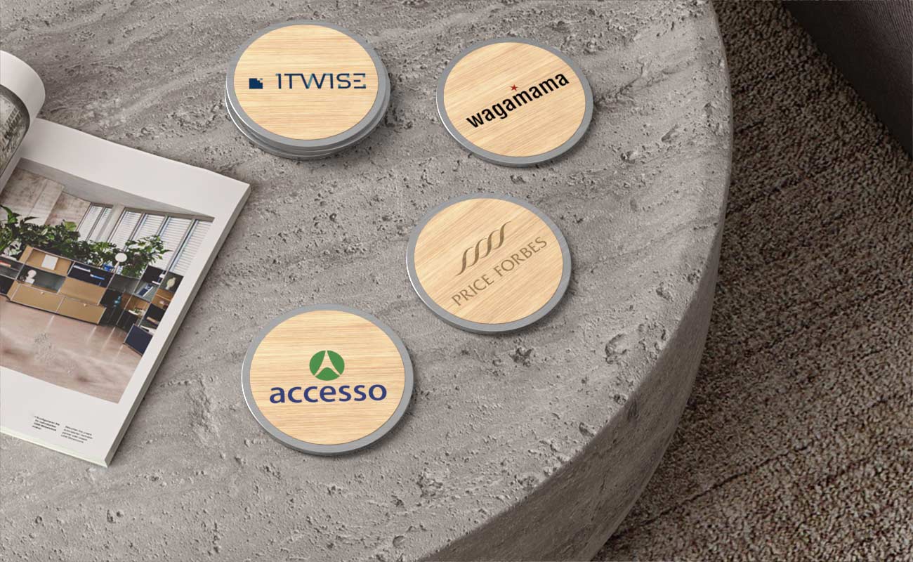 Base - Posavasos de bambú Publicitarios con Logo gallery thumbnail