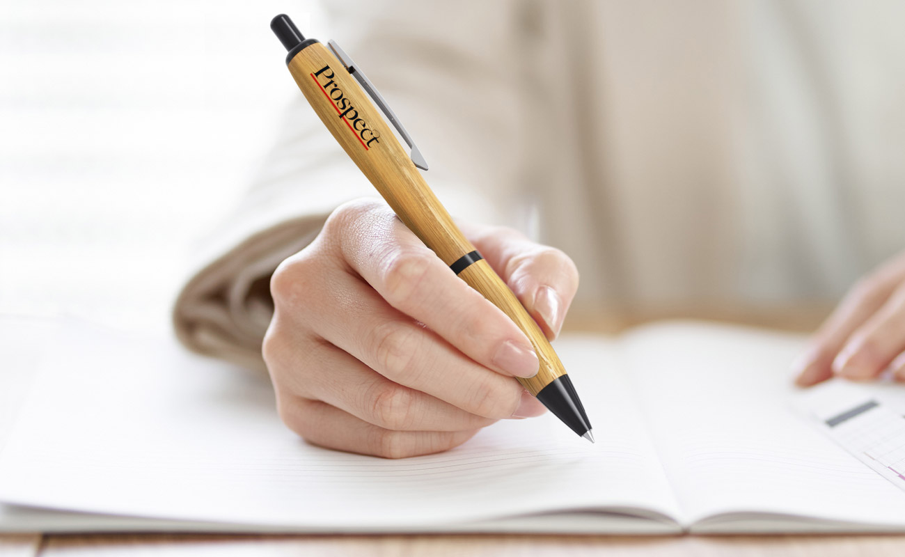 Contour - Bolígrafos de bambú Publicitarios con Logo gallery thumbnail