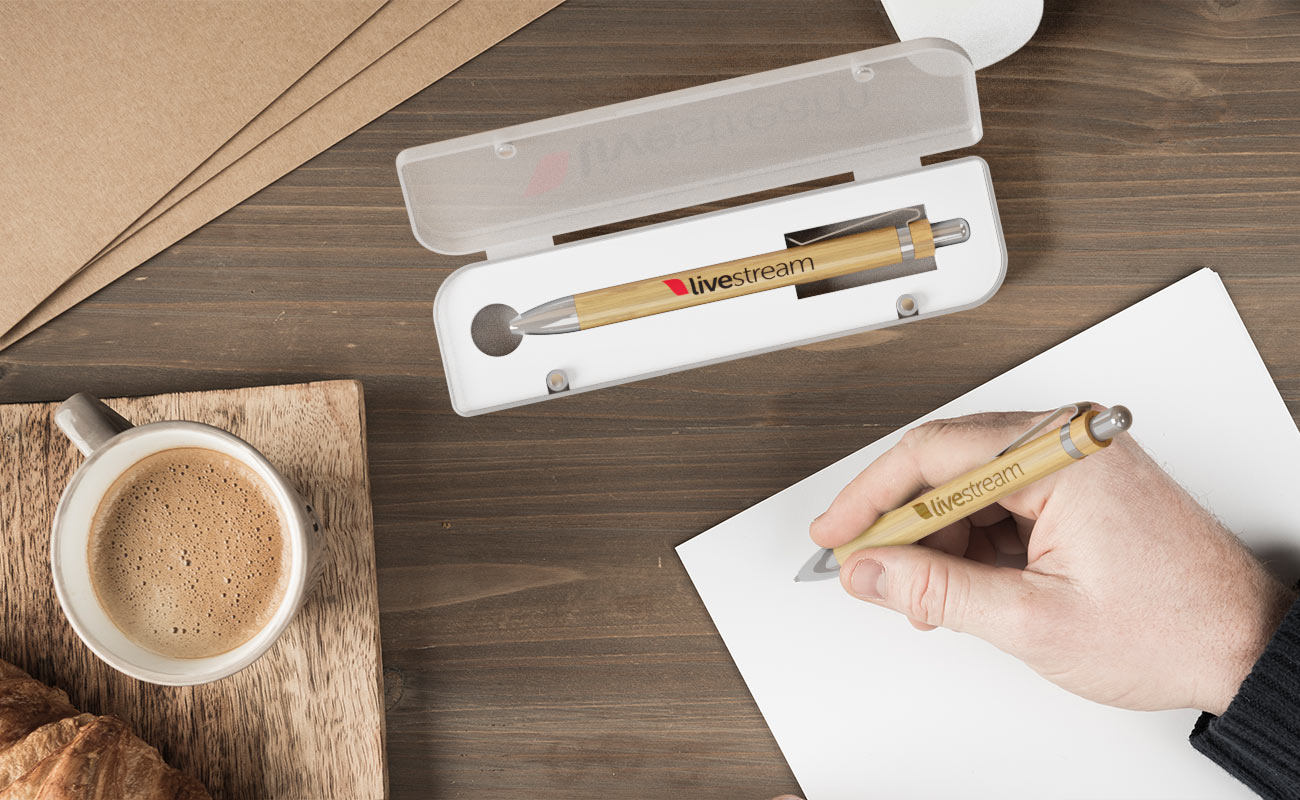 Essence - Bolígrafos de bambú Publicitarios con Logo gallery thumbnail