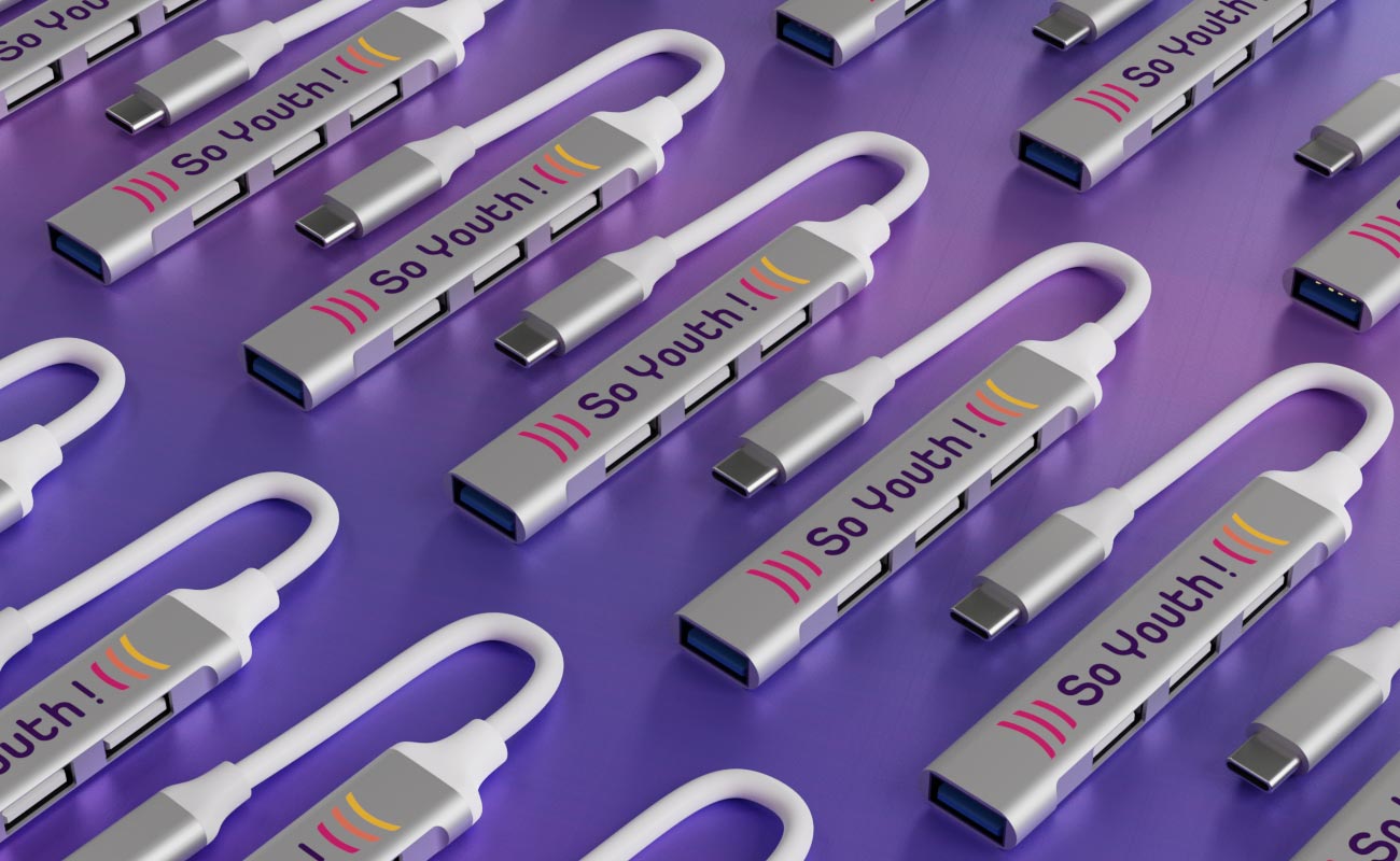Expand - Hub USB 4 en 1 con Logo gallery thumbnail