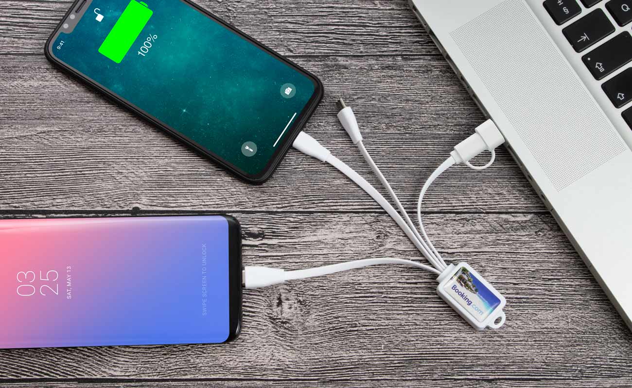Multi - Cable USB múltiple 3 en 1 con logotipo gallery thumbnail