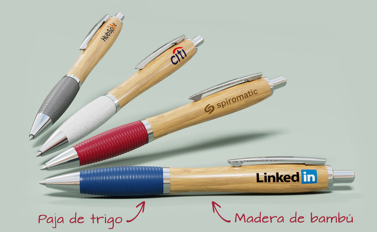 Ridge - Bolígrafos de bambú promocionales personalizados