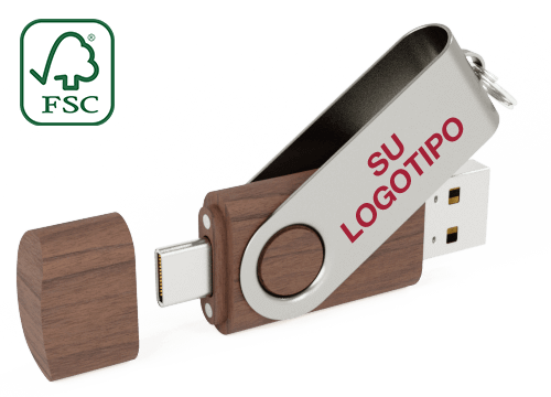 Twister Go Wood - Pendrive Personalizado con USB-C Twister Go Wood - Pendrive Personalizado con USB-C